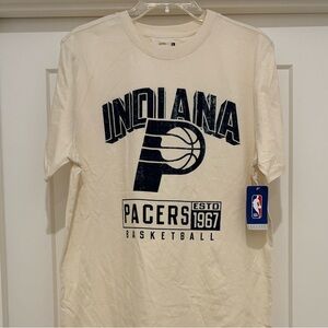 NWT [NBA] Indiana Pacers NBA Short-Sleeved T-Shirt Off White/Navy Men’s L XL 2XL
